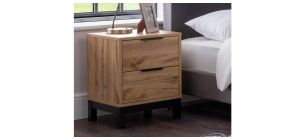 Bali 2 Drawer Bedside - Oak - MDF