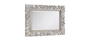 Baroque Distressed Wall Mirror - Distressed Wood Effect - Molded Resin on Wooden Frame