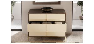 Wooden Chest Of Drawers With Chrome Handles And Legs 50589