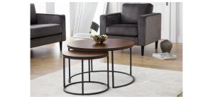 Bellini Round Nesting Coffee Table - Walnut - Walnut Effect Finish - Coated Particleboard