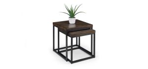 Brooklyn Nesting Lamp Tables - Dark Oak - Dark Oak - Solid Oak & Gunmetal