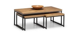 Brooklyn Nesting Coffee Tables - Solid Oak & Gunmetal