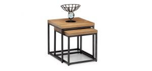 Brooklyn Nesting Lamp Tables - Solid Oak & Gunmetal