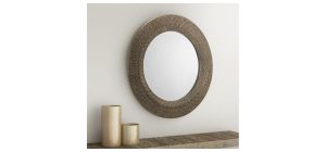 Cadence Round Wall Mirror - Small - Pewter Effect Lacquered Finish