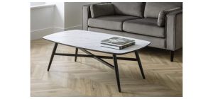 Caruso Marble Effect Coffee Table - White Marble Effect - MDF