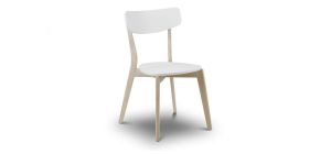 Casa Dining Chair - Matt White Lacquered Top with Limed Oak Effect Base - Solid Malaysian Hardwood with MDF