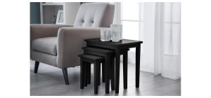 Cleo Nest of Tables - Black - Black Lacquer - Lacquered Rubberwood