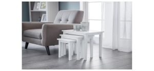 Cleo Nest of Tables - White - Low Sheen Lacquer - Lacquered Rubberwood