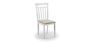 Coast Dining Chair - White - Ivory Faux Suede - Low Sheen Lacquer - Solid Malaysian Hardwood