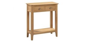 Cotswold Console Table - Natural Satin Lacquer - Solid Oak with Real Oak Veneers