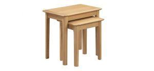 Cotswold Nest of 2 Tables - Natural Satin Lacquer - Solid Oak with Real Oak Veneers