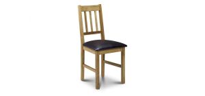 Coxmoor Oak Dining Chair - Brown Faux Leather - Oiled Oak - Solid Oak