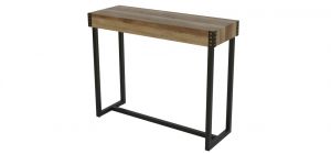 Dalton Console Table Old Wood Finish with Black Metal Legs