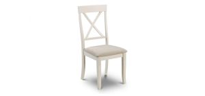 Davenport Dining Chair - Ivory Faux Suede - Low Sheen Lacquer - Solid Malaysian Hardwood