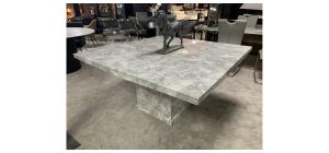 1.4m Square Grey Marble Dining Table