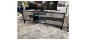 Baron Tv Unit Mat Black With Ceramic Oxide Veneer And LED Lighting