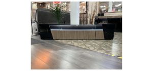 Ancona High Gloss Black And Bamboo Wood Veneer Tv Unit With LED Lighting