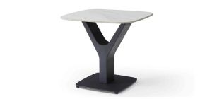 Tavolino Lamp Table Smooth White Ceramic And Black Metal