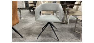 Teddy Light Grey Fabric Swivel Dining Chair