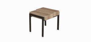 Hampton End Table Canyon Grey Finish with Black Metal Legs