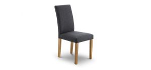 Hastings Chair - Slate Grey Linen - Light Oak Effect - Hardwood Frame