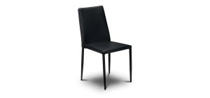 Jazz Stacking Chair - Black - Black Faux Leather - Covered Steel Framework