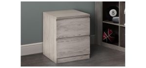 Jupiter 2 Drawer Bedside - Grey Oak - Grey Oak Finish