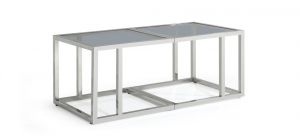 Lille Coffee Table Polished Stainless Steel Frame with Tinted Glass