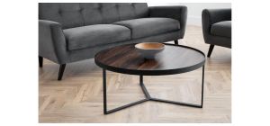 Loft Coffee Table - Walnut - Walnut Finish - Black Metal