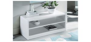 Manhattan High Gloss Compact TV Unit - White High Gloss Lacquer - Lacquered MDF