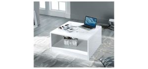Manhattan High Gloss Square Coffee Table - White High Gloss Lacquer - Lacquered MDF
