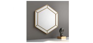 Melody Hexagonal Mirror - Gold