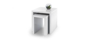 Metro High Gloss Nest of Tables - White - High Gloss Lacquer - Lacquered MDF