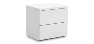 Monaco 2 Drawer Bedside - White High Gloss - White High Gloss