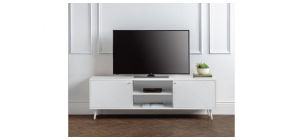 Moritz TV Cabinet - White - White Lacquer - Melamine