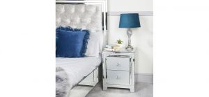 Grey Stamford Mirror 2 Drawer Bedside Cabinet