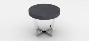 Napoli Circular End Table High Gloss with Polished Stainless Steel