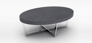 Napoli Circular Coffee Table High Gloss with Polished Stainless Steel