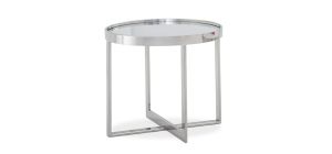 Orla End Table Polished Stainless Steel Frame with Mirrored Top