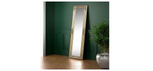 Palais Gold Dress Mirror - Gold Effect Lacquered Finish - Molded Resin on Wooden Frame
