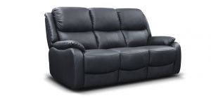 Parker Leather Sofa Set 3 + 2 + 1 Seater Black