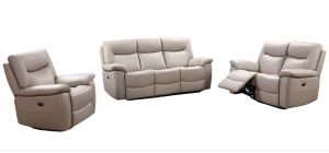 Lucia 3 + 2 + 1 Pearl Grey Electric Recliner Set Also Available In Black And Taupe Grey