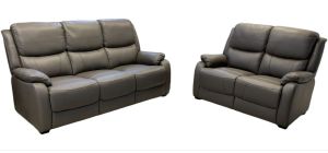 Palermo 3 + 2 Static Brown Corrected Grain Sofa Set