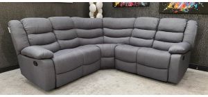 Roman Large 2C2 Recliner Fabric Corner Sofa Grey With Double Drop Down Drinks Holders, 6 Weeks Delivery