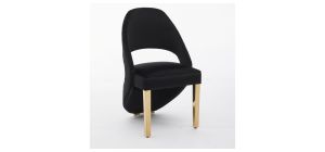 Pair Of Santorini Black Gold Dining Chairs
