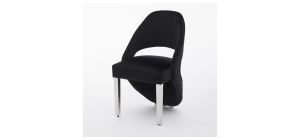 Pair Of Santorini Black Silver Dining Chairs