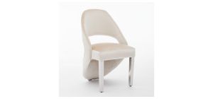 Pair Of Santorini Cream Silver Dining Chairs