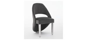 Pair Of Santorini Grey Silver Dining Chairs