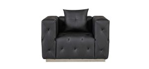 Shawn Black Bonded Leather Armchair With Chrome Base