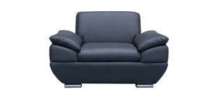 Sline Grey Bonded Leather Armchair With Chrome Legs